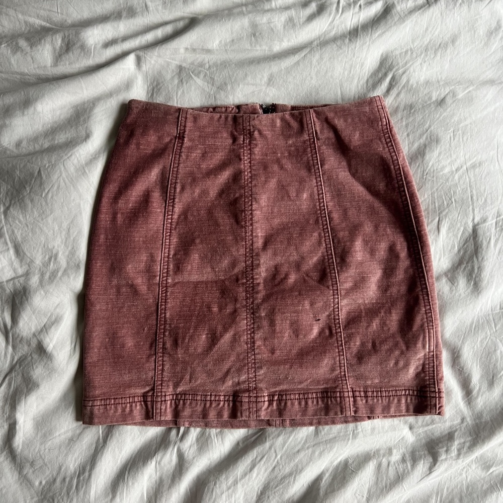 FREE PEOPLE Velvet Miniskirt
